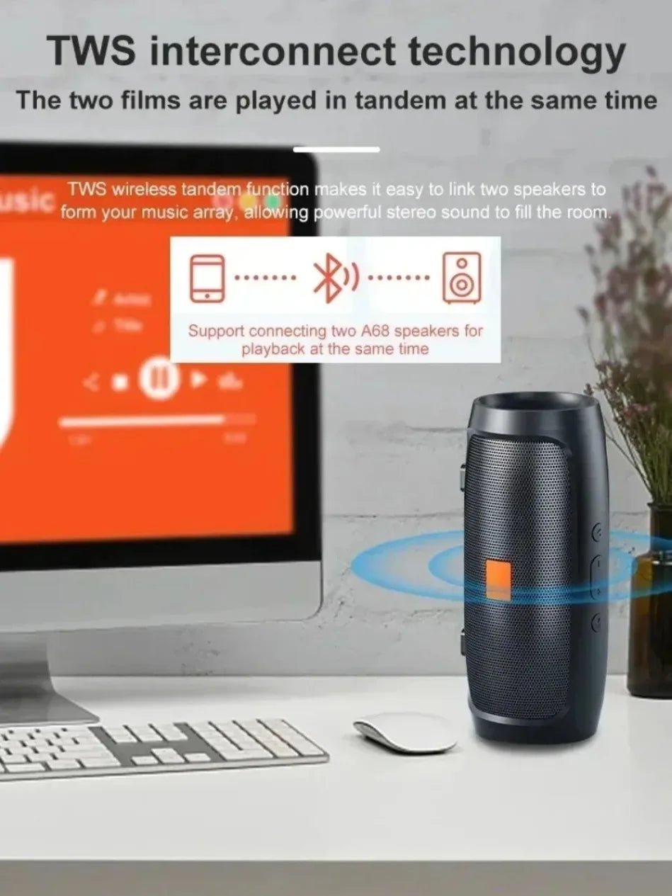 Dushoo Bluetooth Speaker Fm Voice Broadcasting Portable Subwoofer Wireless Speaker Dual Speaker Stereo Outdoor Tfusb Playback