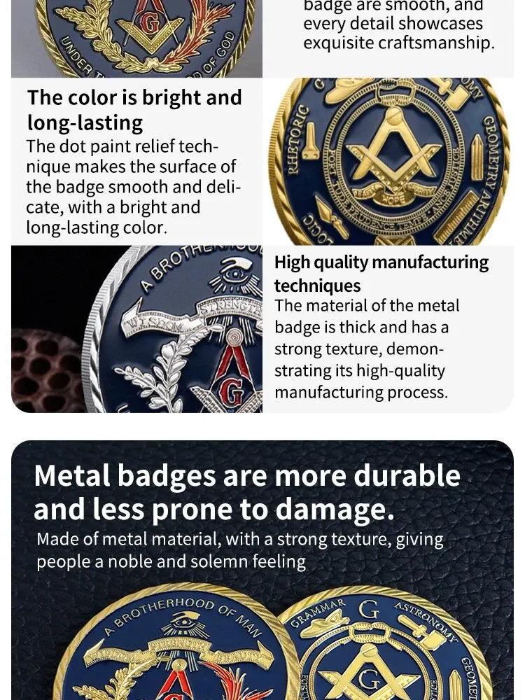 U.S. White House Gold Plated Two Tone Fake Medallion, Metal Badge, Masonic Collectible Coin, Party Decoration, Thanksgiving Gift