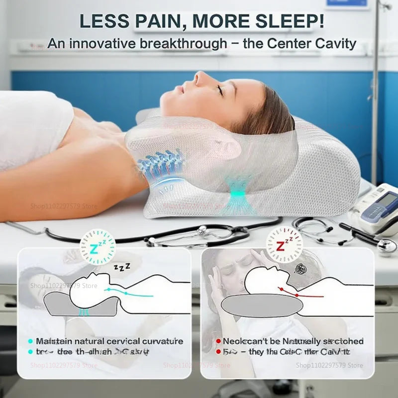 2025 NEW Cervical Support Pillow for Neck Pain Relief Memory Foam Non-Collapse Cervical Pillow for Spinal Alignment and Comfort