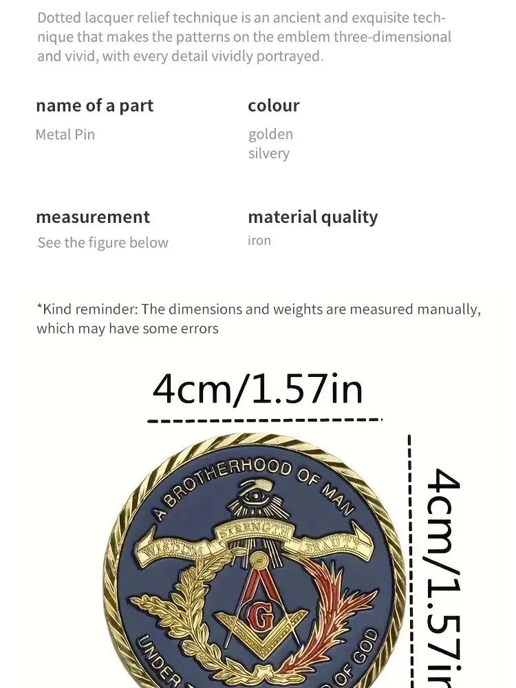 U.S. White House Gold Plated Two Tone Fake Medallion, Metal Badge, Masonic Collectible Coin, Party Decoration, Thanksgiving Gift