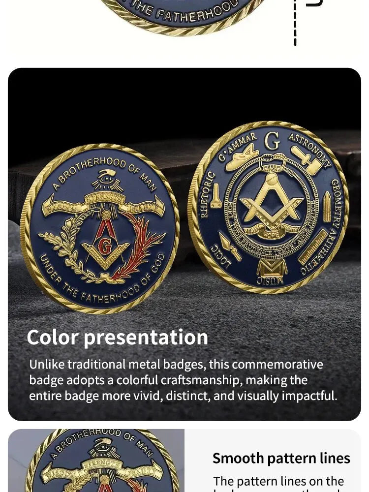 U.S. White House Gold Plated Two Tone Fake Medallion, Metal Badge, Masonic Collectible Coin, Party Decoration, Thanksgiving Gift