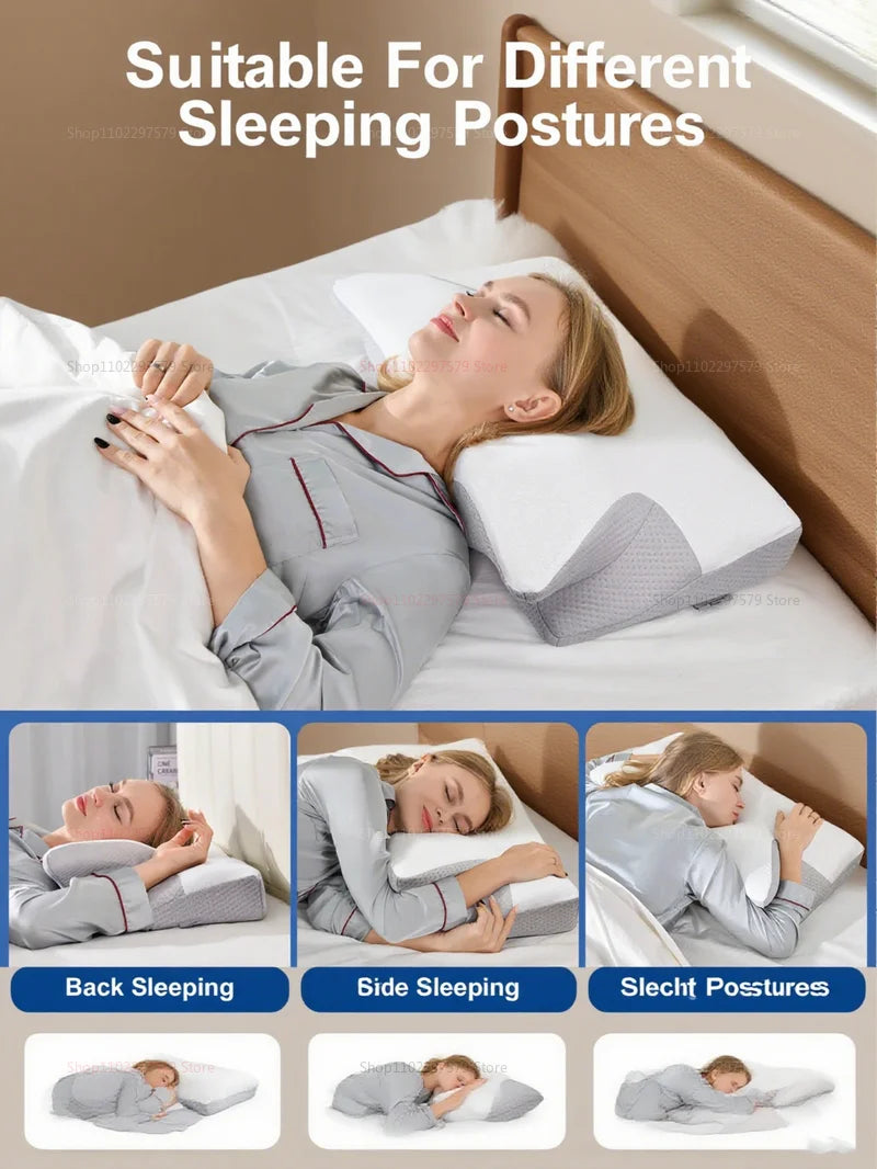 2025 NEW Cervical Support Pillow for Neck Pain Relief Memory Foam Non-Collapse Cervical Pillow for Spinal Alignment and Comfort