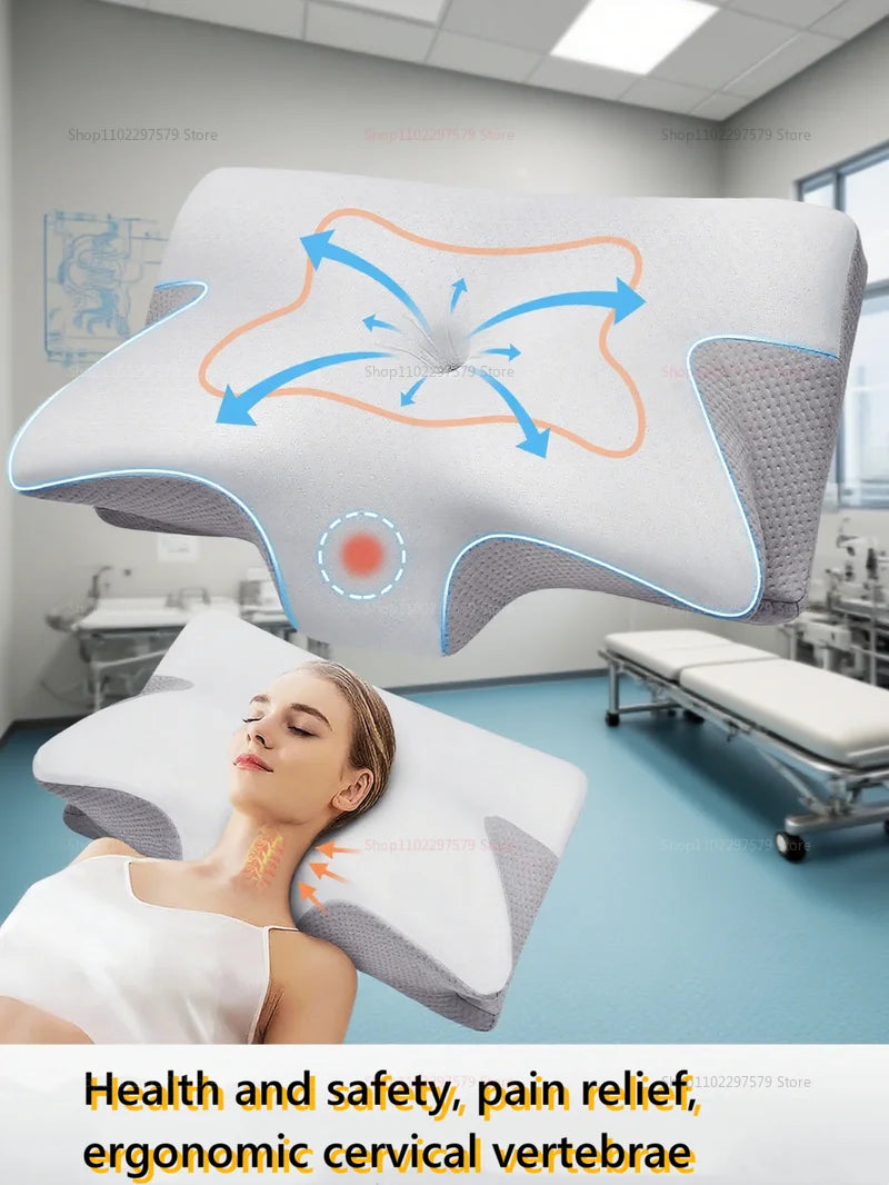 2025 NEW Cervical Support Pillow for Neck Pain Relief Memory Foam Non-Collapse Cervical Pillow for Spinal Alignment and Comfort