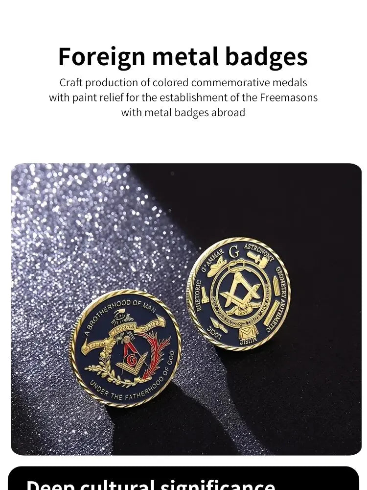 U.S. White House Gold Plated Two Tone Fake Medallion, Metal Badge, Masonic Collectible Coin, Party Decoration, Thanksgiving Gift