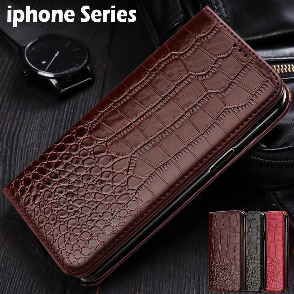 Luxury Leather Wallet Phone Case For iPhone 16 Pro Max 16e 12 Mini 13 14 15 11 Pro Max XR XS 7 8 Plus X book Full Business Cover