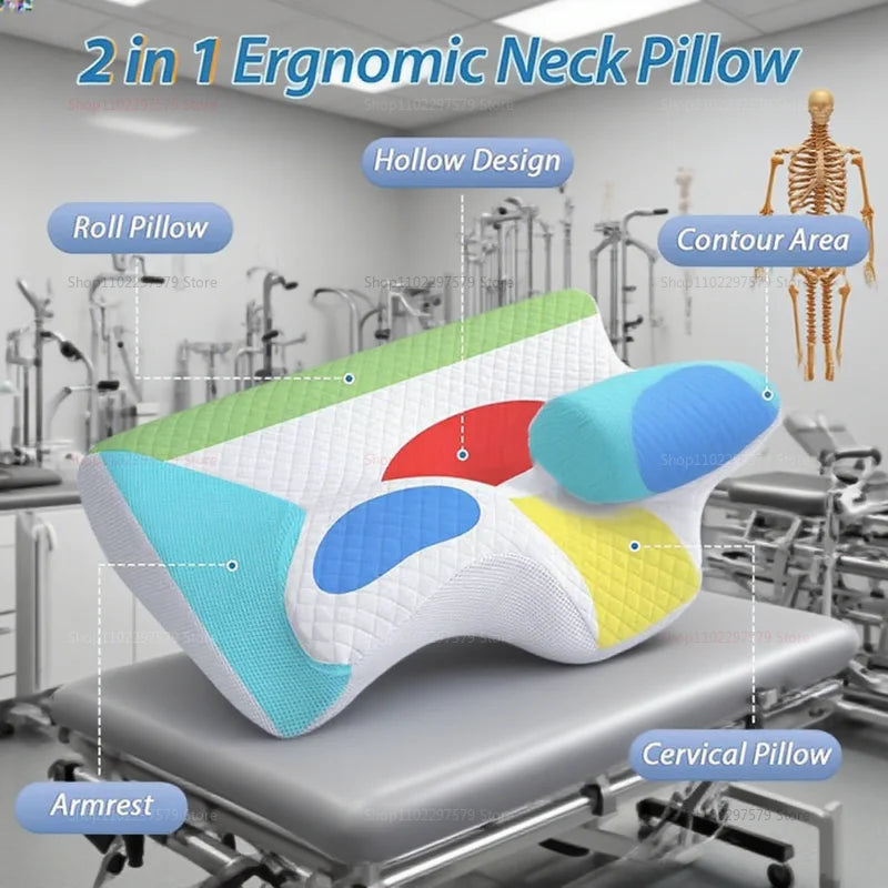 2025 NEW Cervical Support Pillow for Neck Pain Relief Memory Foam Non-Collapse Cervical Pillow for Spinal Alignment and Comfort