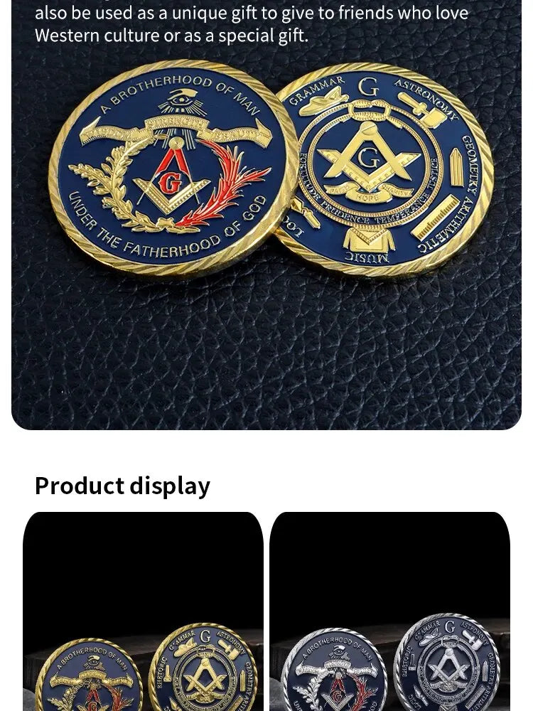 U.S. White House Gold Plated Two Tone Fake Medallion, Metal Badge, Masonic Collectible Coin, Party Decoration, Thanksgiving Gift