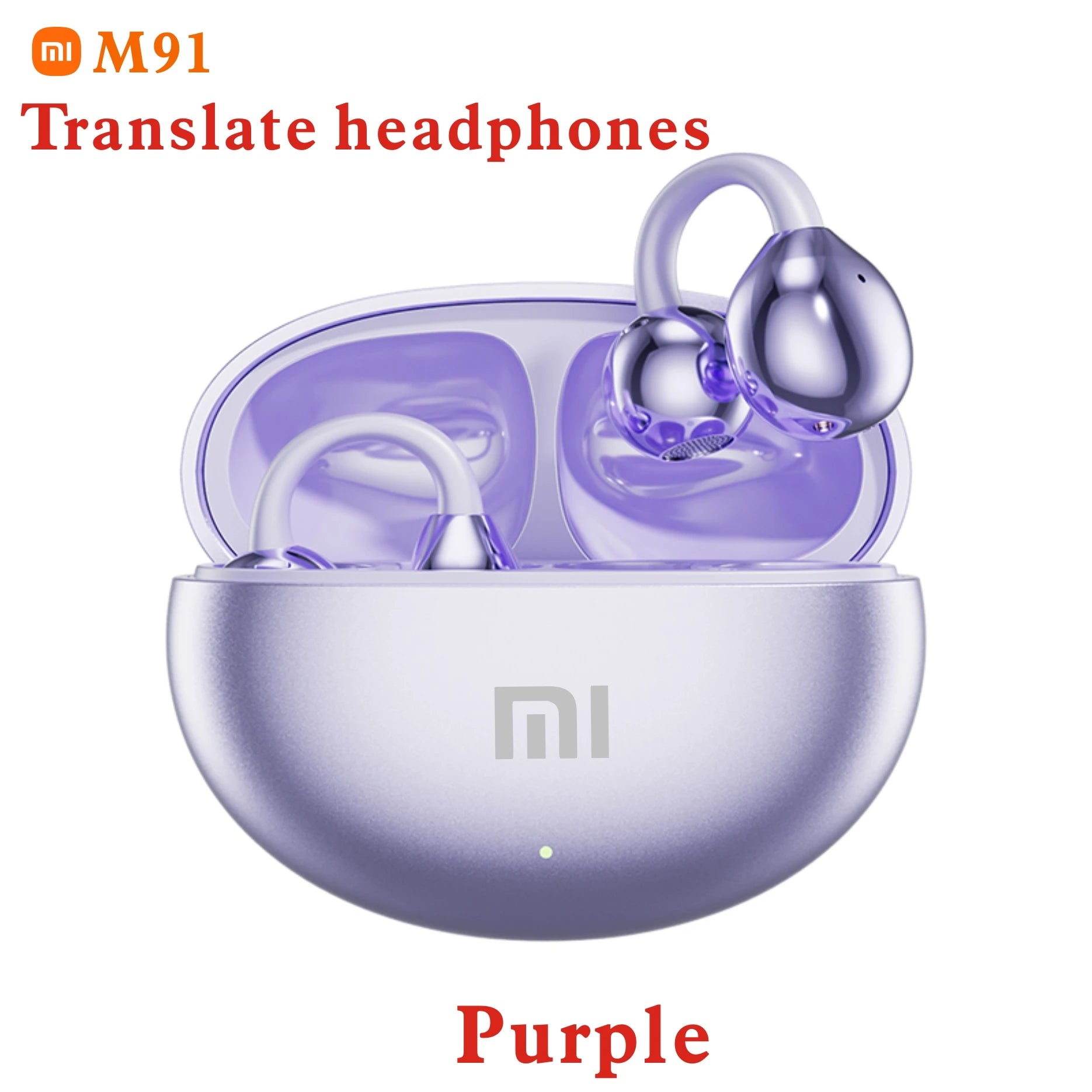 XIAOMI M91 Wireless Translation Earphones With Open Ear Clip Sports Bluetooth 5.4 ENC Noise Cancelling Earphones With Microphone