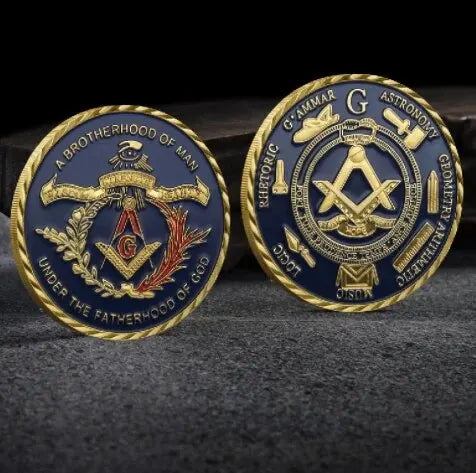 U.S. White House Gold Plated Two Tone Fake Medallion, Metal Badge, Masonic Collectible Coin, Party Decoration, Thanksgiving Gift