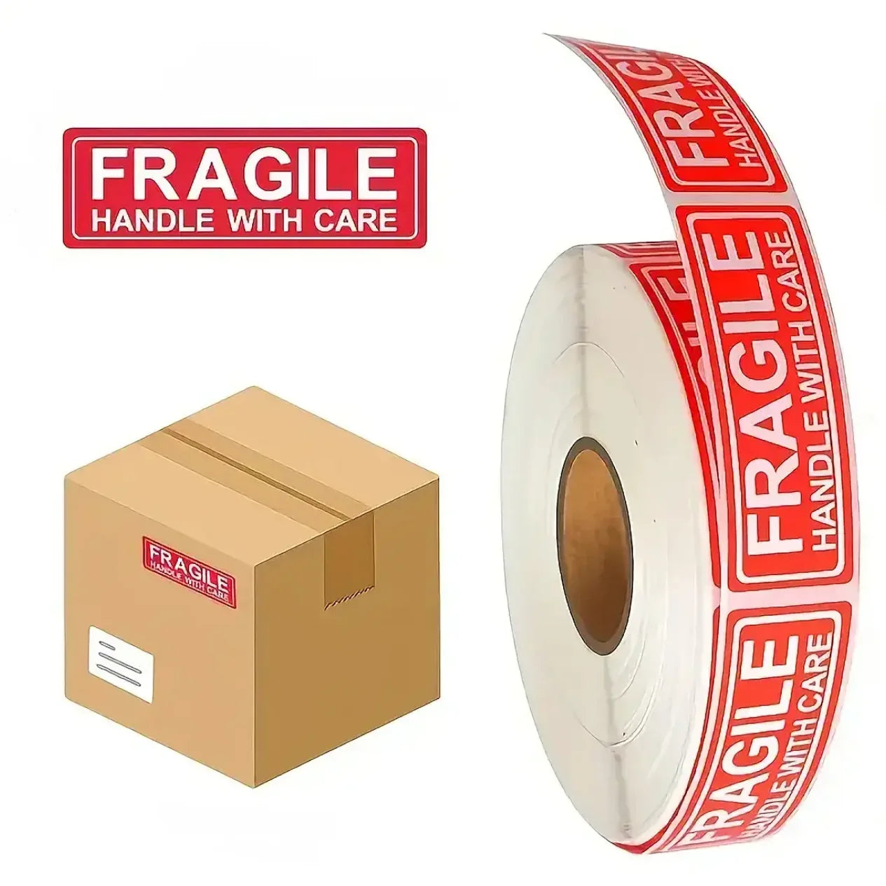 120pcs/roll Fragile Label Stickers Handle With Care Warning Signs Careful shipping Tags sticker