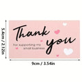 50pcs/pack Pink Thank You Card For Supporting Business Package Decoration "Gorgeous Thanks" Business Card Handmade With Love