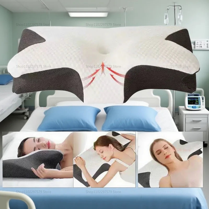 2025 NEW Cervical Support Pillow for Neck Pain Relief Memory Foam Non-Collapse Cervical Pillow for Spinal Alignment and Comfort