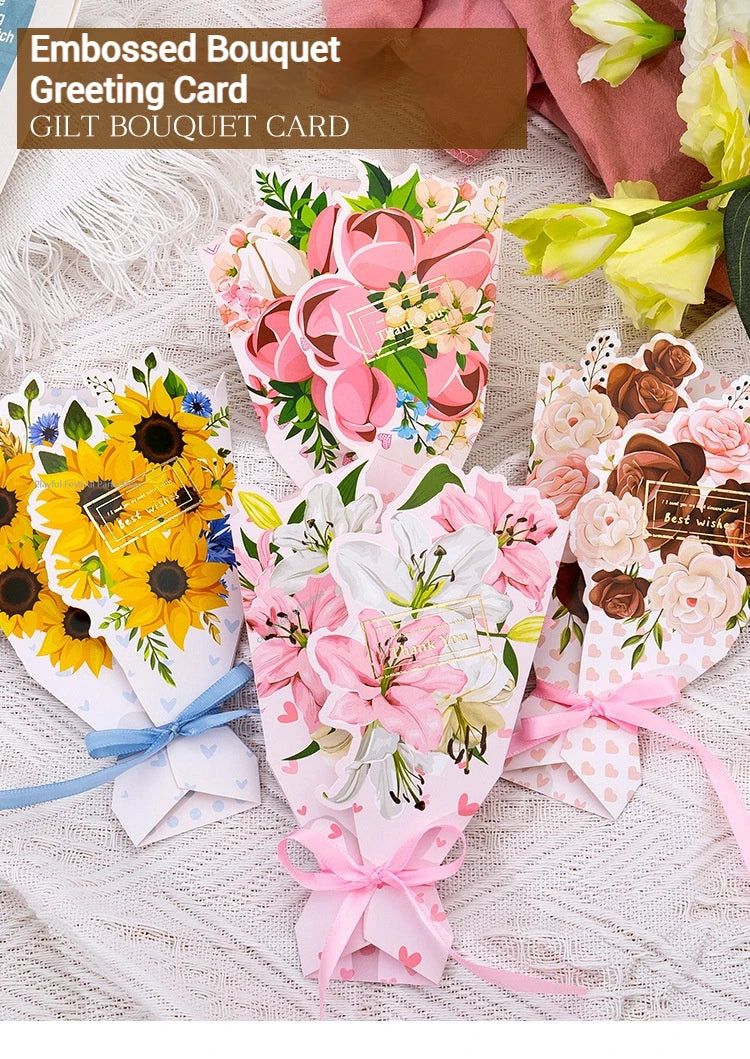 Creative Carnation Thanks Flowers Postcard Exquisite Beautiful Greeting Card Floral Birthday Cards Teacher Day Birthday Gifts