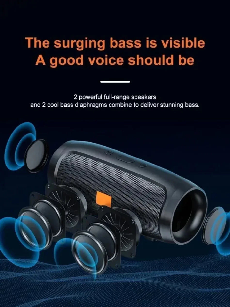 Dushoo Bluetooth Speaker Fm Voice Broadcasting Portable Subwoofer Wireless Speaker Dual Speaker Stereo Outdoor Tfusb Playback