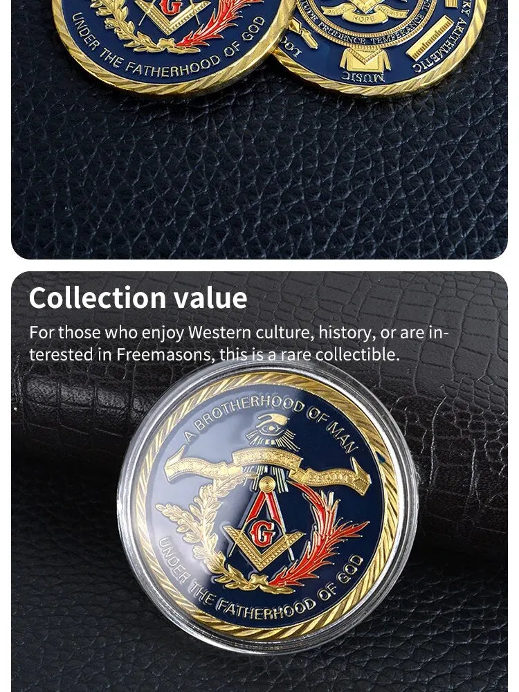 U.S. White House Gold Plated Two Tone Fake Medallion, Metal Badge, Masonic Collectible Coin, Party Decoration, Thanksgiving Gift