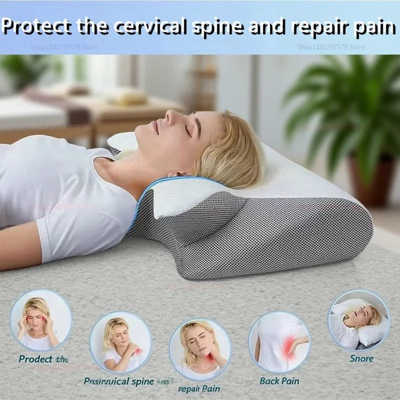 2025 NEW Cervical Support Pillow for Neck Pain Relief Memory Foam Non-Collapse Cervical Pillow for Spinal Alignment and Comfort