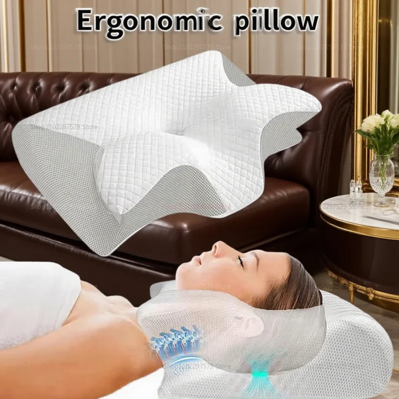 2025 NEW Cervical Support Pillow for Neck Pain Relief Memory Foam Non-Collapse Cervical Pillow for Spinal Alignment and Comfort