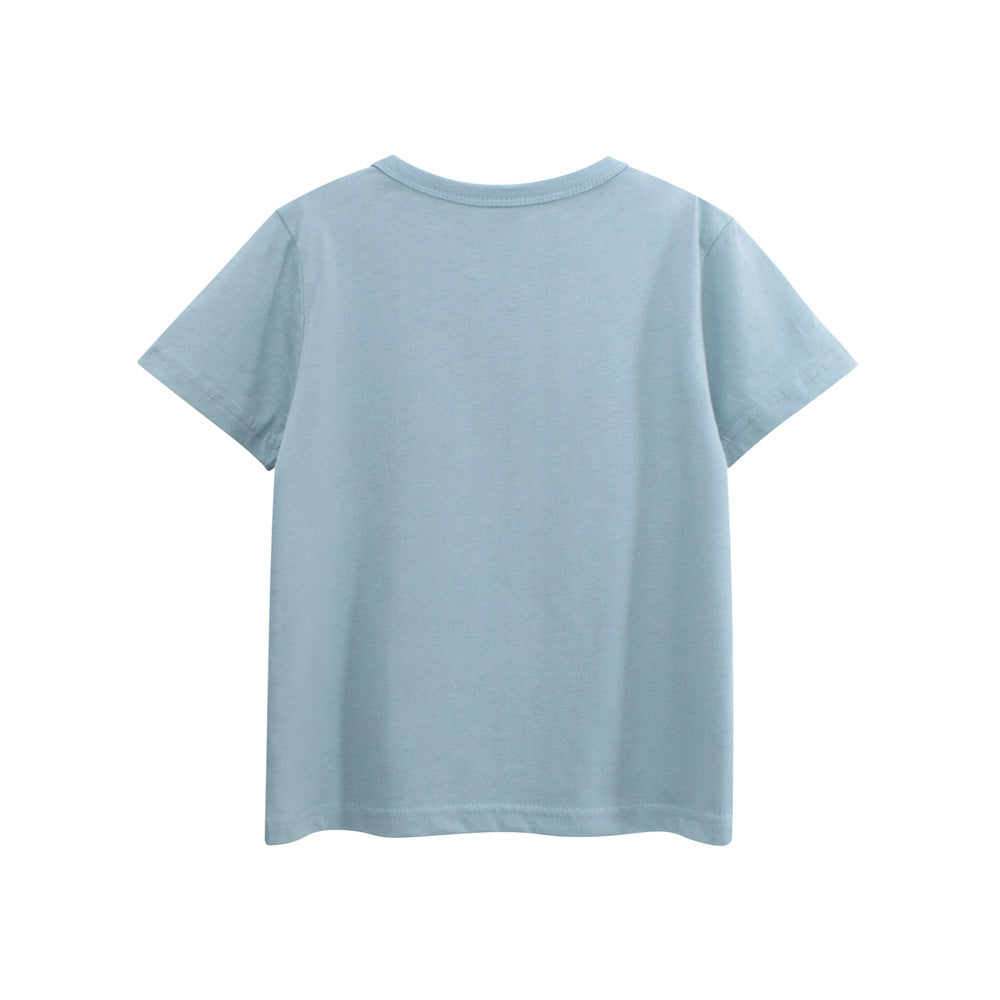 Boys’ Dinosaurs and Letters Print T-shirt in European and American Style