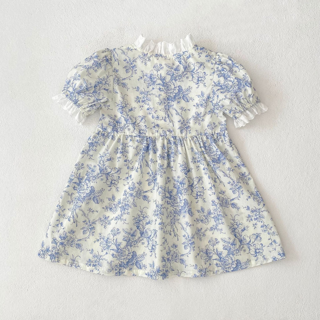 Summer Arrival Girls Cute Beautiful Flowers Pattern Short Sleeves Onesies and Dress – Princess Sister Matching