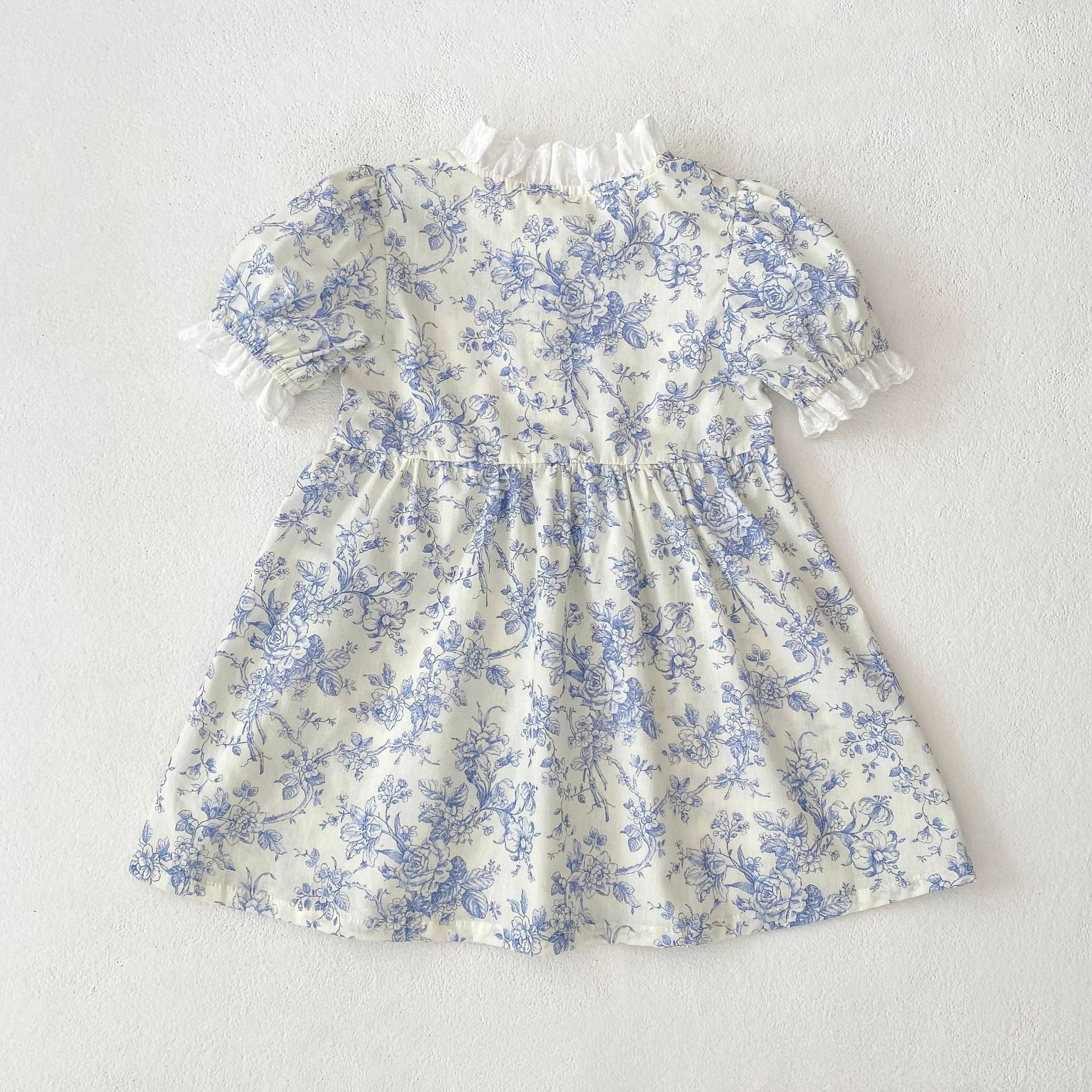 Summer Arrival Girls Cute Beautiful Flowers Pattern Short Sleeves Onesies and Dress – Princess Sister Matching