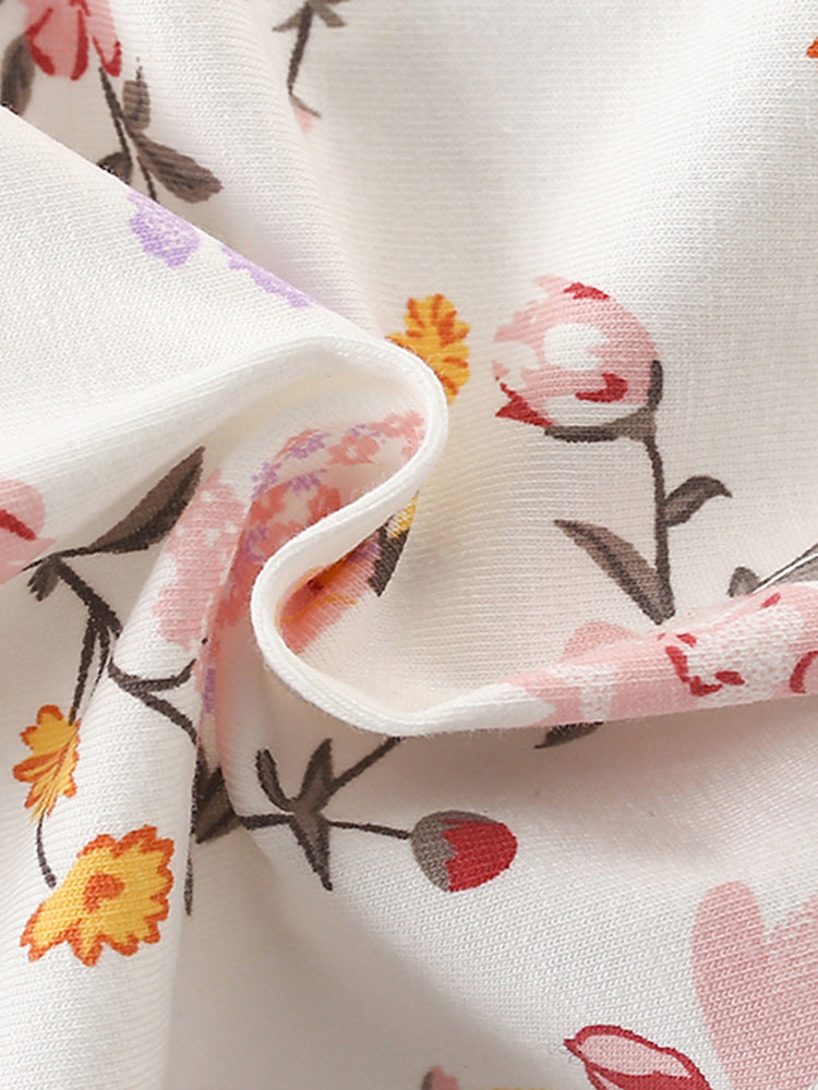 Hot Selling Summer Floral Pattern Short Sleeves Dress for Stylish Girls